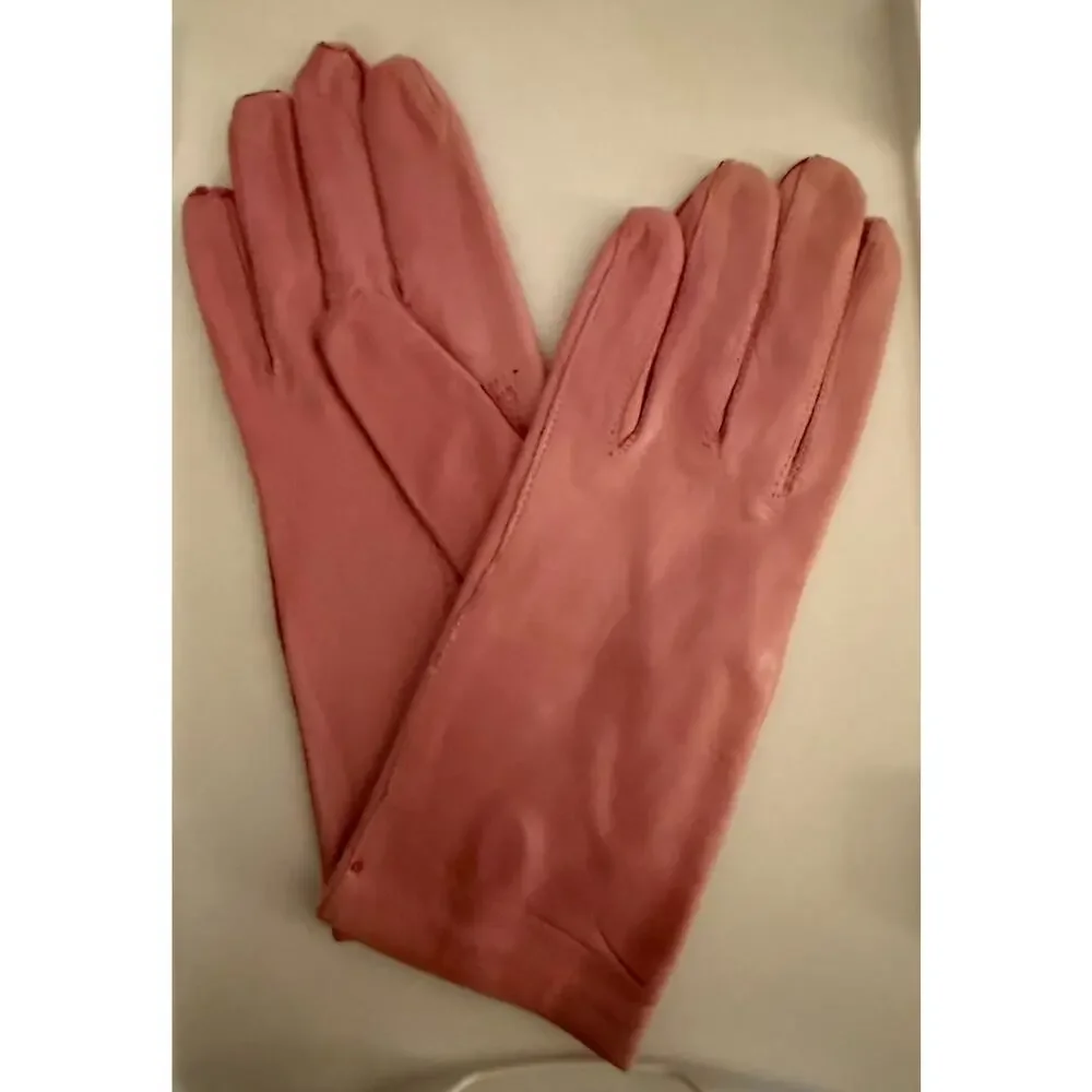 VTG made In Italy Leather Gloves Pink 7